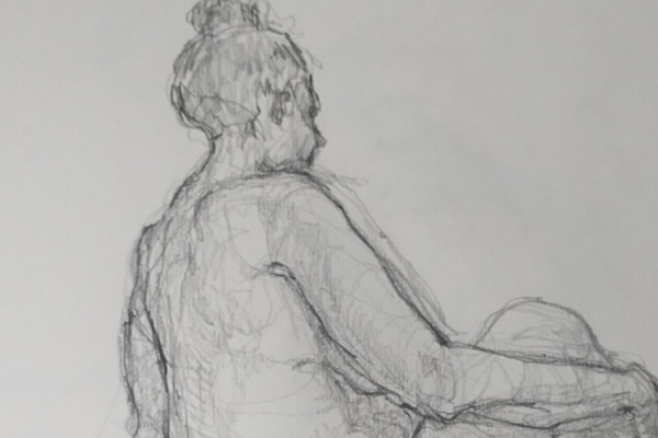 A life drawing sketch on paper