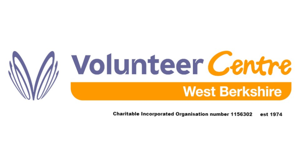 Yellow and blue logo saying Volunteer Centre West Berkshire