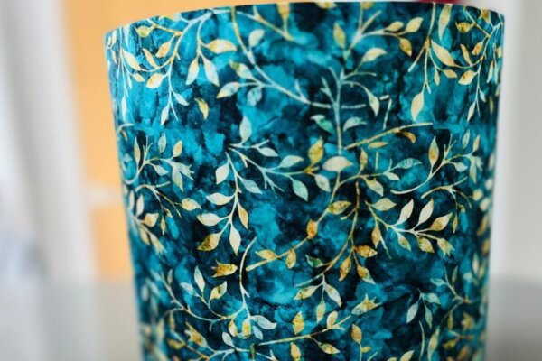 A floral blue pattern lampshade